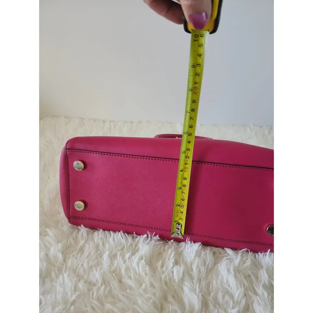 Michael Kors Top Handle Satchel Pink Leather Gold Hardware Classic Preppy Bag